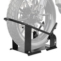 Garvee Heavy Duty Motorcycle Wheel Chock Stand Adjustable Front Tire Holder for 15-21 Inch Wheels Steel Black for Garage Trailer Truck