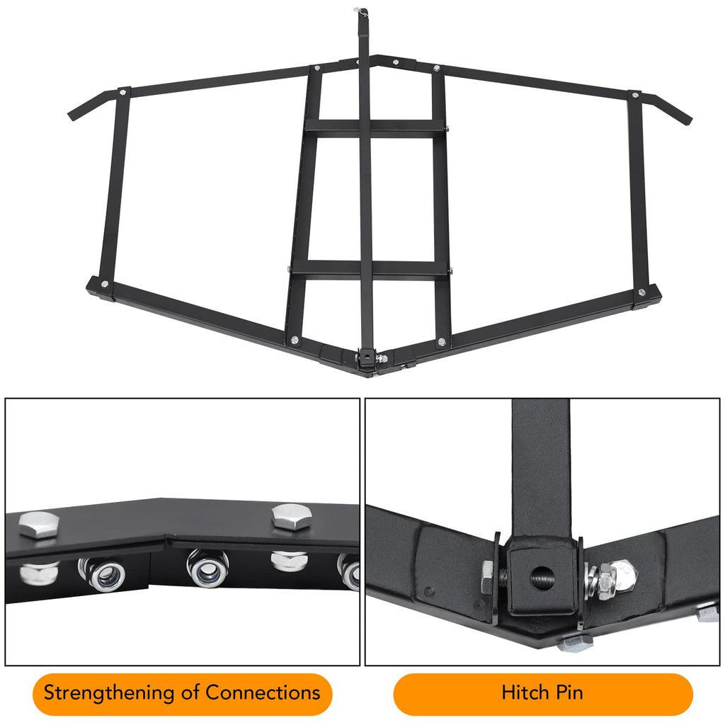 Garvee Driveway Drag Grader ATV Drag Harrow with 2 Adjustable Bars, Farm Garden Field Landscape Leveling or Sod Prepping for ATVs UTV