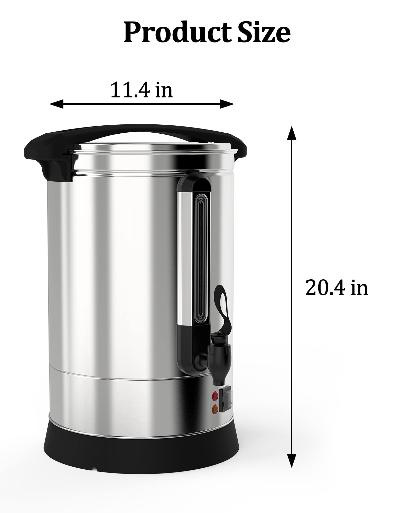 Garvee 14L(90Cup)Coffee Pot, Stainless Steel Coffee Urn with Silicone Faucet for Parties, Office, Catering Events, Meeting Rooms