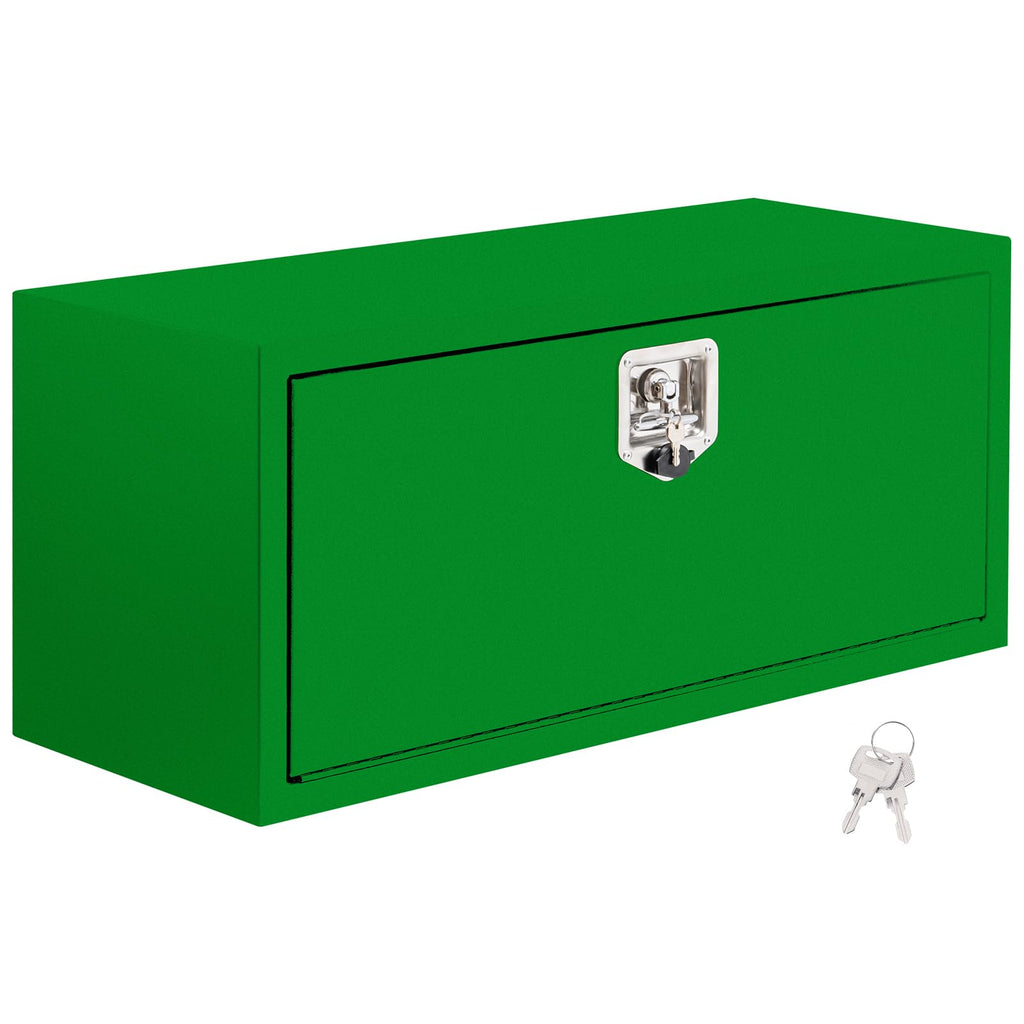 Garvee 36x14x16 Inch Underbody Truck Box Black Steel Lockable Waterproof Heavy Duty Toolbox for Tool Storage, Green