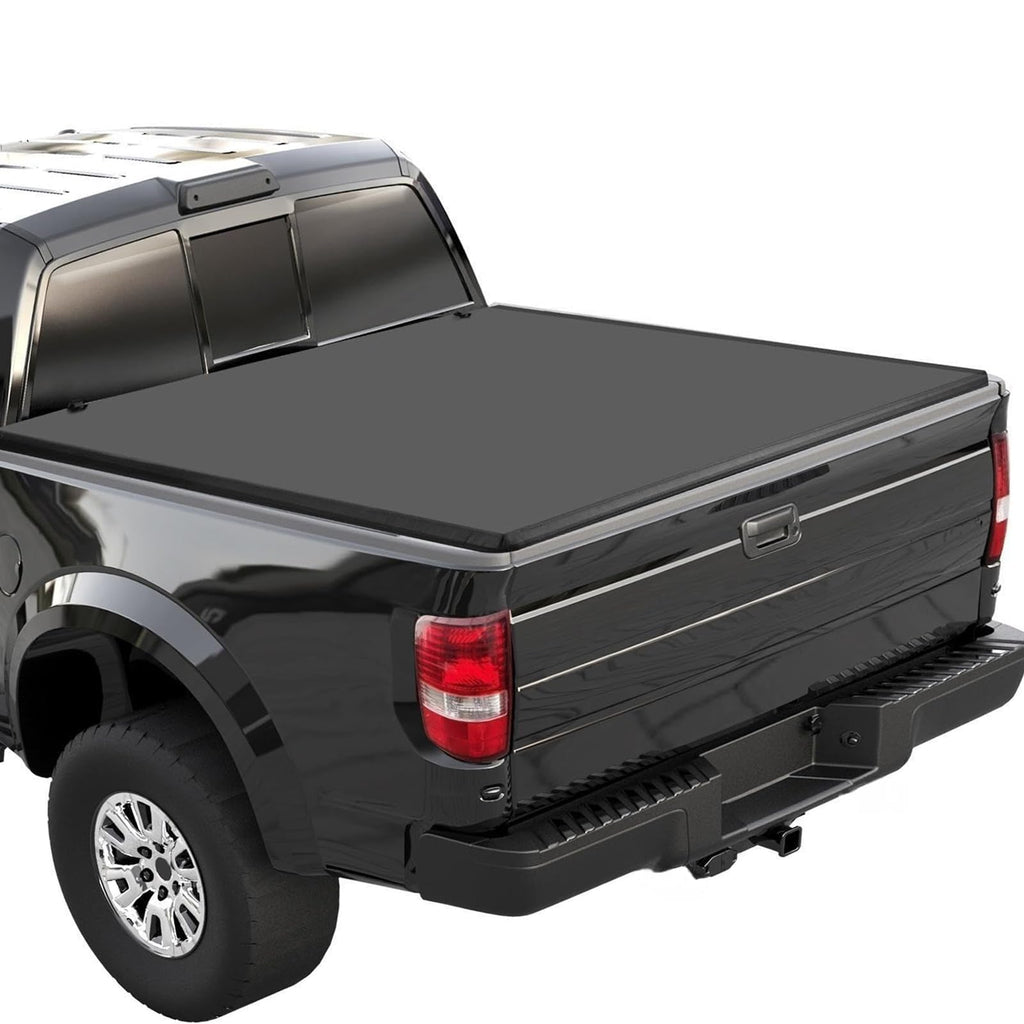 Garvee T3 Soft Trifold Truck Bed Tonneau Cover Compatible with 2004-2008 F150 (Incl. 2004 2005 2006 2007 2008 F-150 Excl. Lightning & 2004 Heritage) | 5.5'/ 67" Bed Without Ram Box | Black