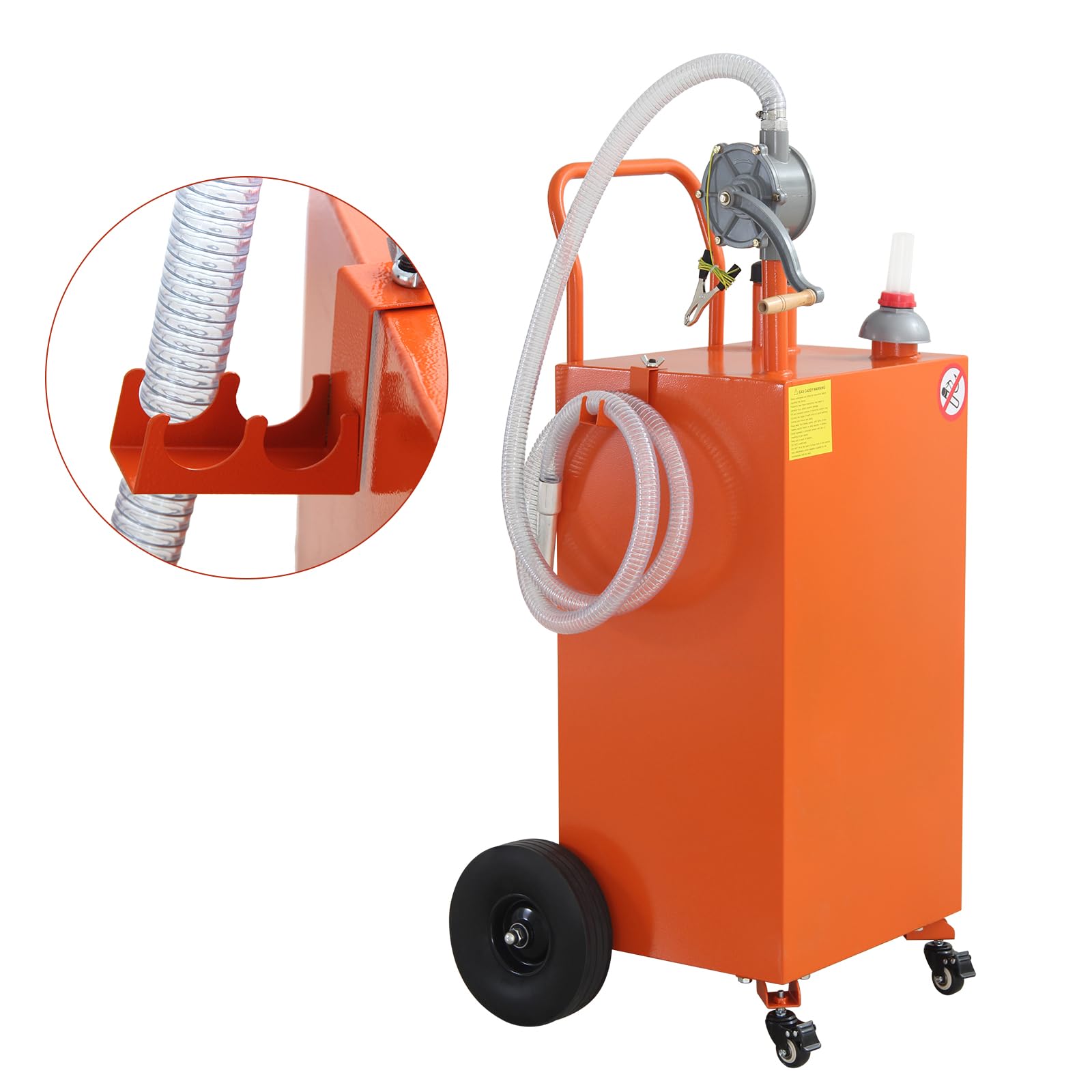 Garvee 40 Gallon Portable Fuel Transfer Storage Tanks Gas Caddy Storage Diesel Kerosene Storage Containers for Boat, Atv, Car, Motorcycle, Orange