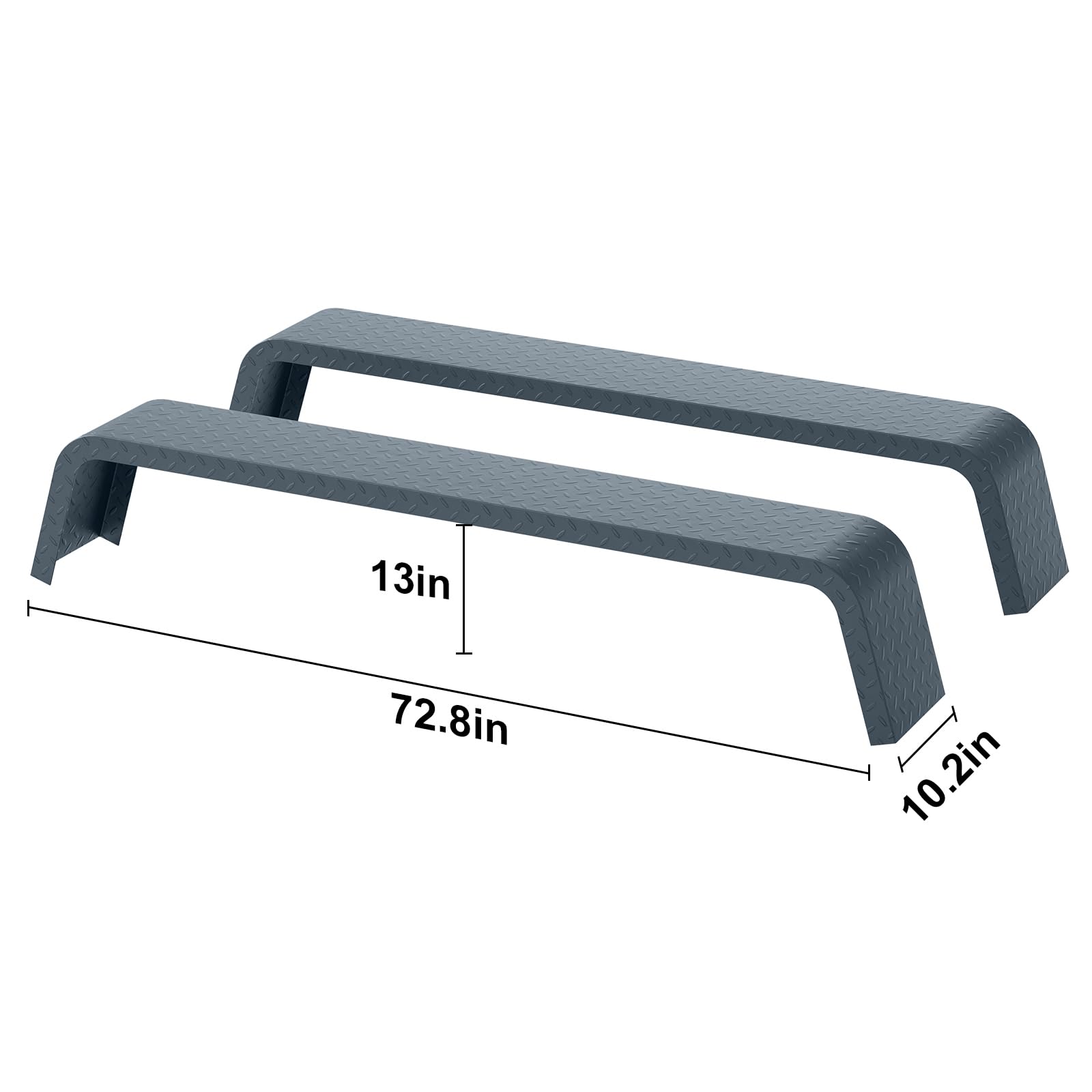 Garvee Trailer Fenders,2 Pack Tandem Axle Trailer Fenders Fit 13"-15" Tires,Heavy Duty Steel Double Axle Trailer Fenders Car Hauler Trailer,Cargo Trailer,Utility Trailer,Landscape Trailer Silver
