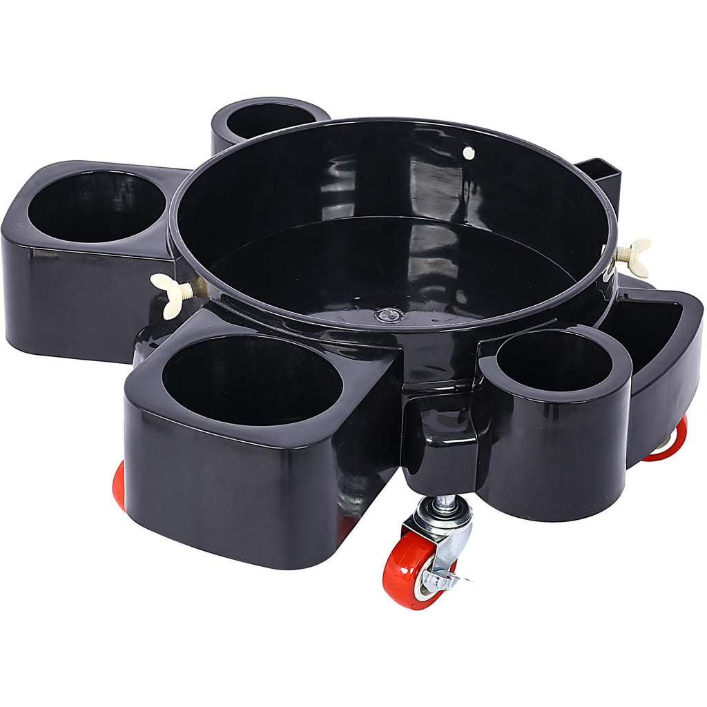 Garvee 11.2 Inch Bucket Dolly 5 Gallon Heavy Duty Detailing Cart with 5 Rolling Swivel Casters 360 Degree Turning for Shop Garage Bottom Support
