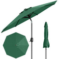 Garvee 9 ft Outdoor Patio Umbrella with 8 Sturdy Ribs, Crank Lift, Push-Button Tilt & UV-Resistant Waterproof Canopy for Pool, Deck, Yard & Garden, Dark Green