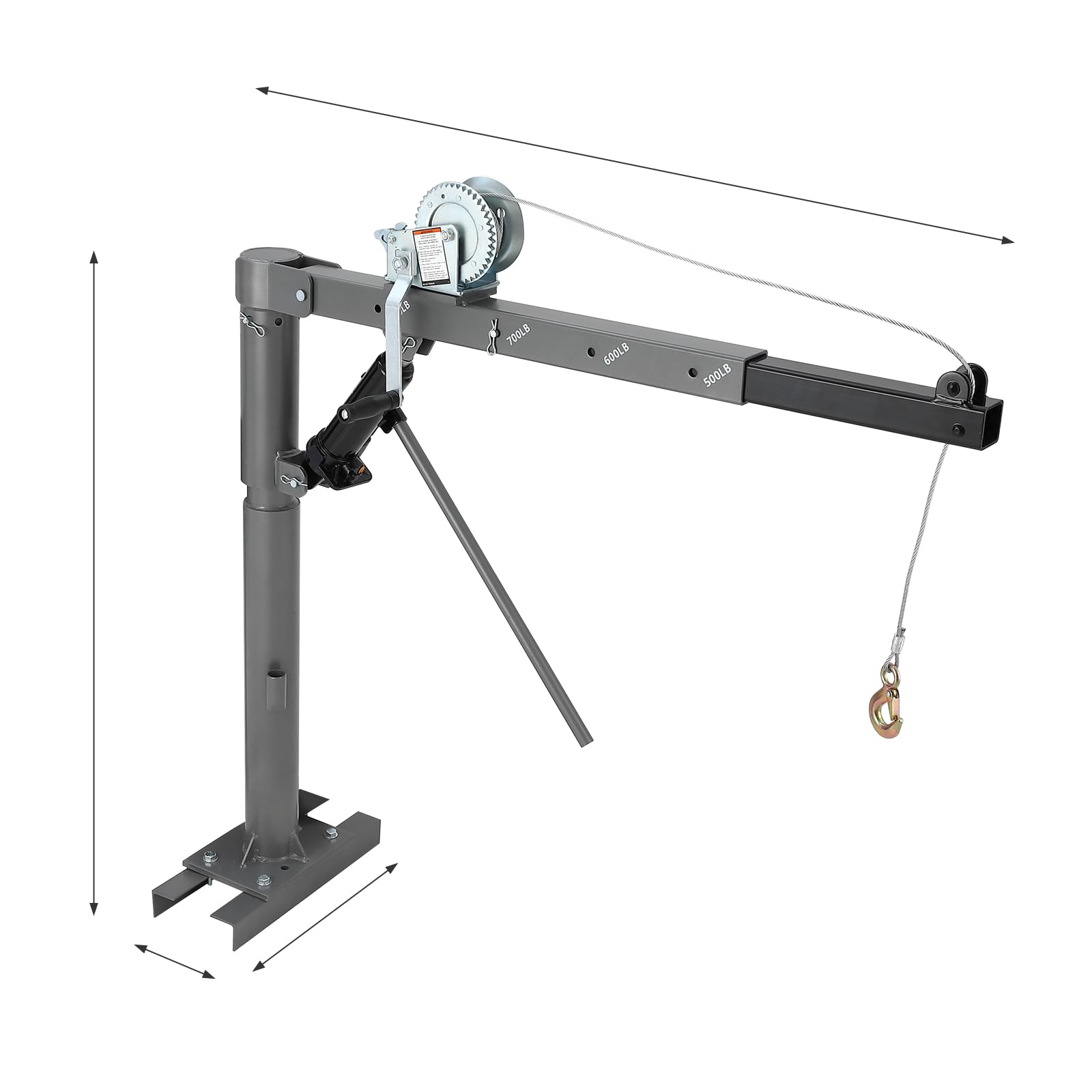Garvee 1000 lbs Truck Crane, Truck Jib Crane Hoist Crane Hitch Mount, 500 lbs Truck Crane/600 lbs Truck Crane/700 lbs Truck Crane/1000 lbs Pickup Crane for Lifting Goods