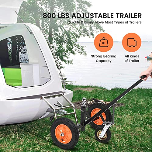 Garvee Adjustable Trailer Dolly with 800lbs Load Capacity, Durable Carbon Steel Trailer Mover with 17.7''-25.5'' Adjustable Height, Ideal Option to Move Boat Trailers/Utility/Cargo Trailers and RV Trailer