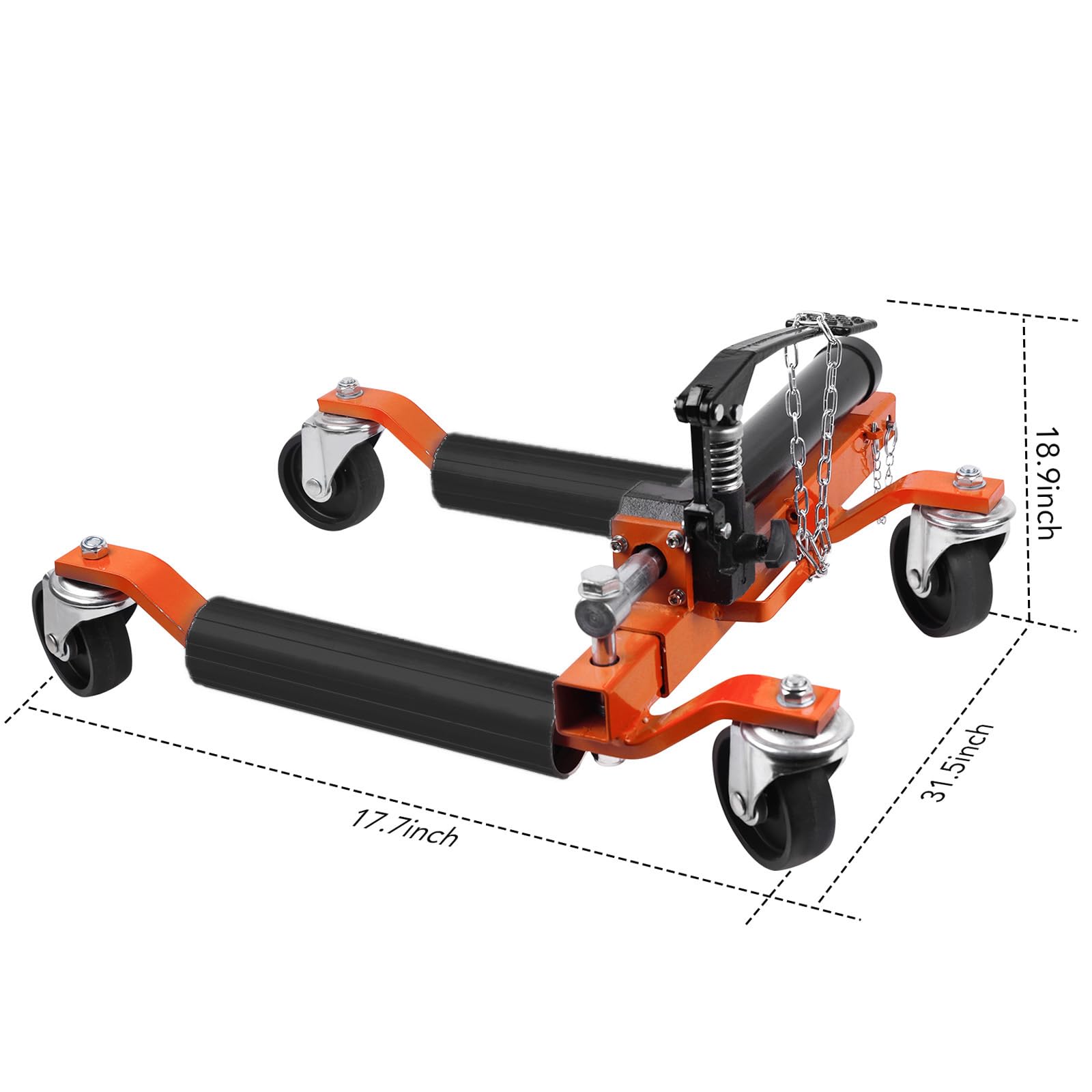Garvee Car Wheel Dolly Set of 4, Hydraulic Tire Jack, 1500 LBS Capacity, Durable, for Trucks, RVs, Trailers, Orange