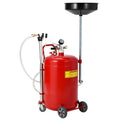 Garvee 20 Gallon Oil Drain Vacuum and Extractor, Pneumatic Oil Drainer, Portable Oil Drain Container with Adjustable Funnel, Steel, Rust-Resistant, Height Adjustable，Upgraded Version Red