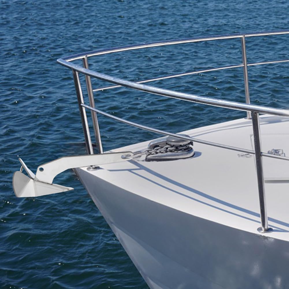 Garvee 11LBS Boat Anchor, 316 Stainless Steel Delta-Style Anchor, Heavy Duty Wing Style Triangular Anchor, Boats from 15'-30'