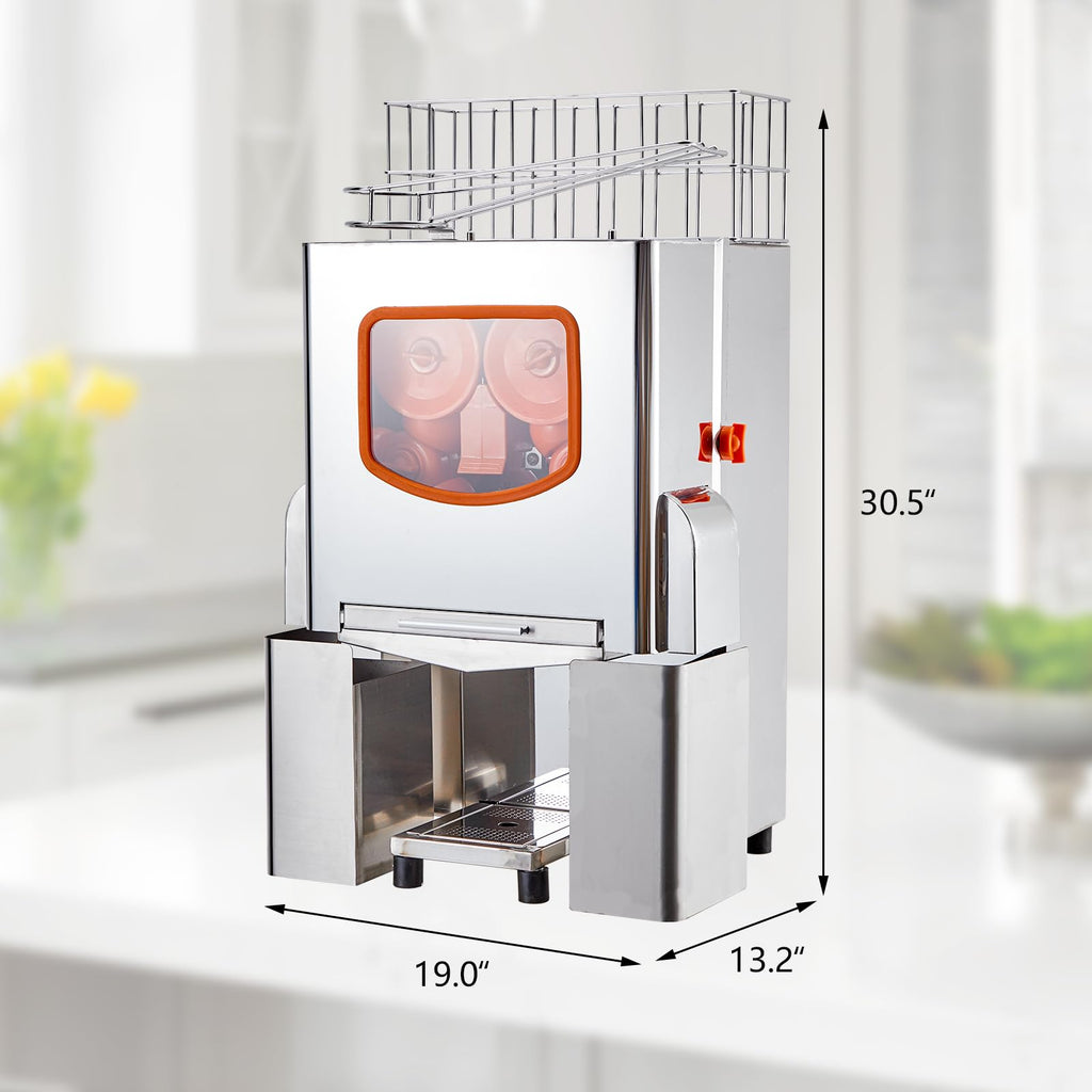 Garvee 110V 120W Commercial Juicer, 22-30 Oranges/Min, Dual Buckets