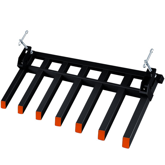 Garvee 68" Clamp-On Debris & Pallet Forks – 6000-LB Heavy-Duty Attachment for Loader Bucket, Skid Steer & Tractors