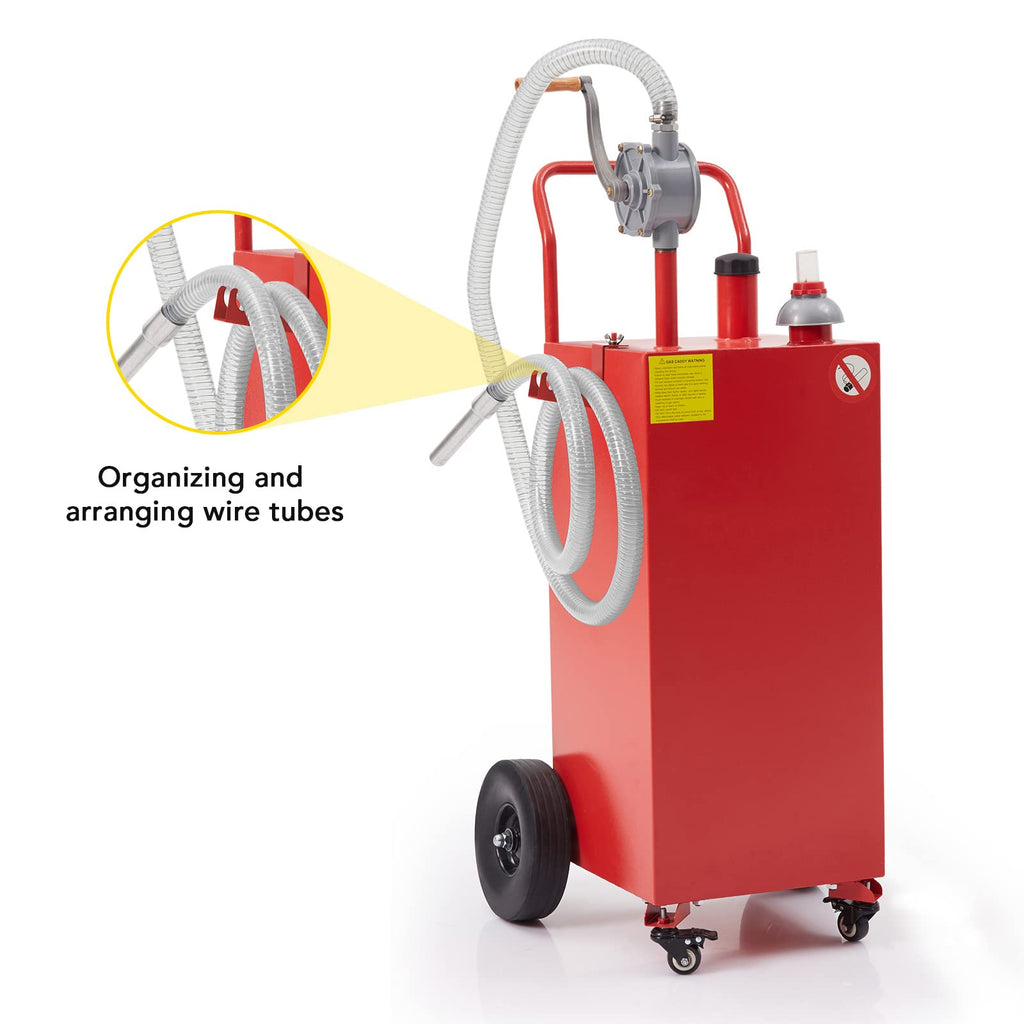 Garvee 40 Gal Red Portable Gas Caddy with Pump for Fuel Storage,Red