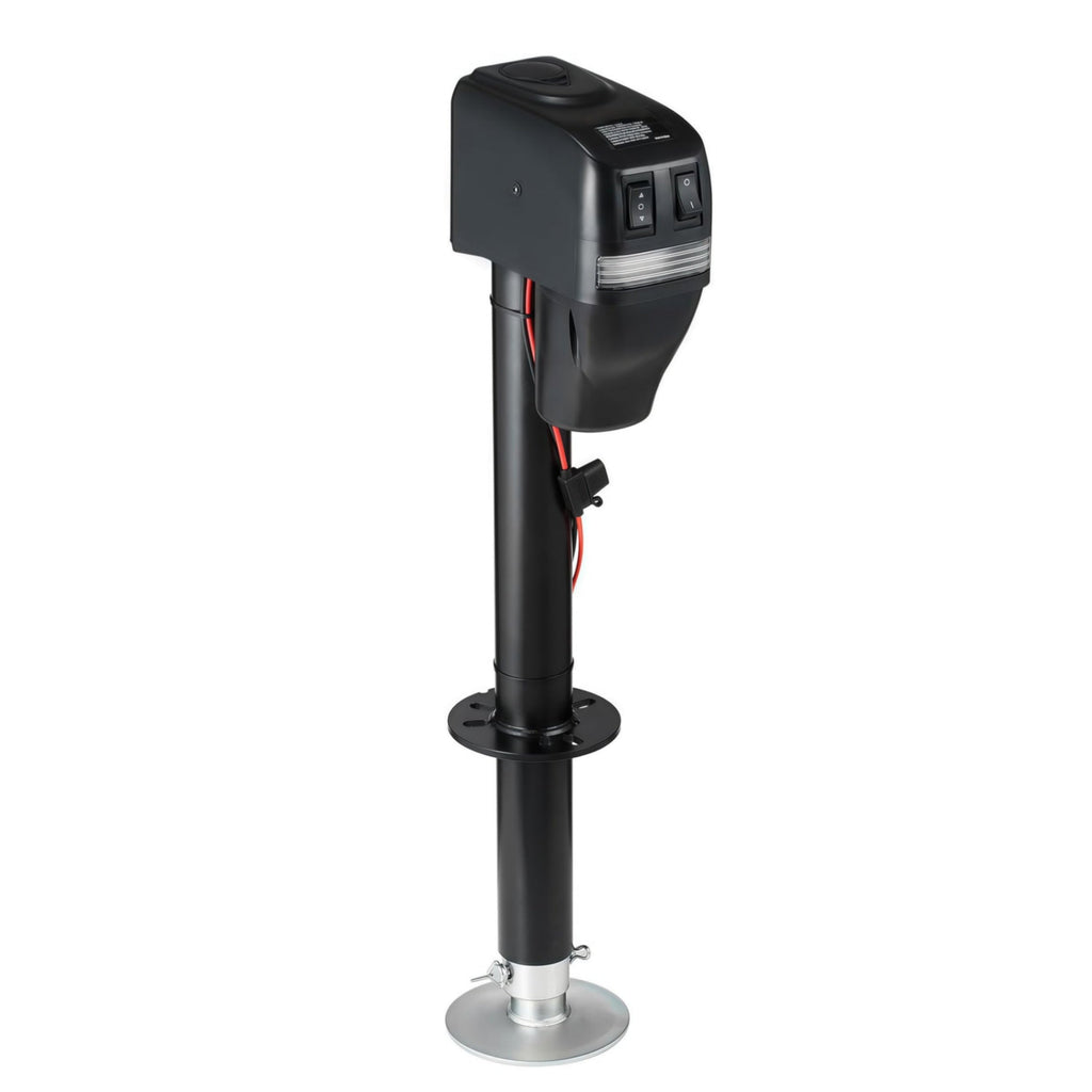 Garvee 5000 lbs RV Electric Power Tongue Jack - 12V DC with Adjustable Height 10"-34", Waterproof Cover and Wiring for Trailers, Horse Trailers, Utility Trailers, and Yachts, Black