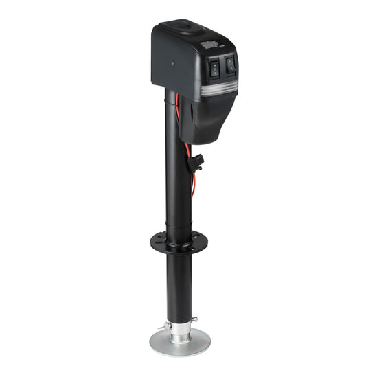 Garvee 5000 lbs RV Electric Power Tongue Jack - 12V DC with Adjustable Height 10"-34", Waterproof Cover and Wiring for Trailers, Horse Trailers, Utility Trailers, and Yachts, Black