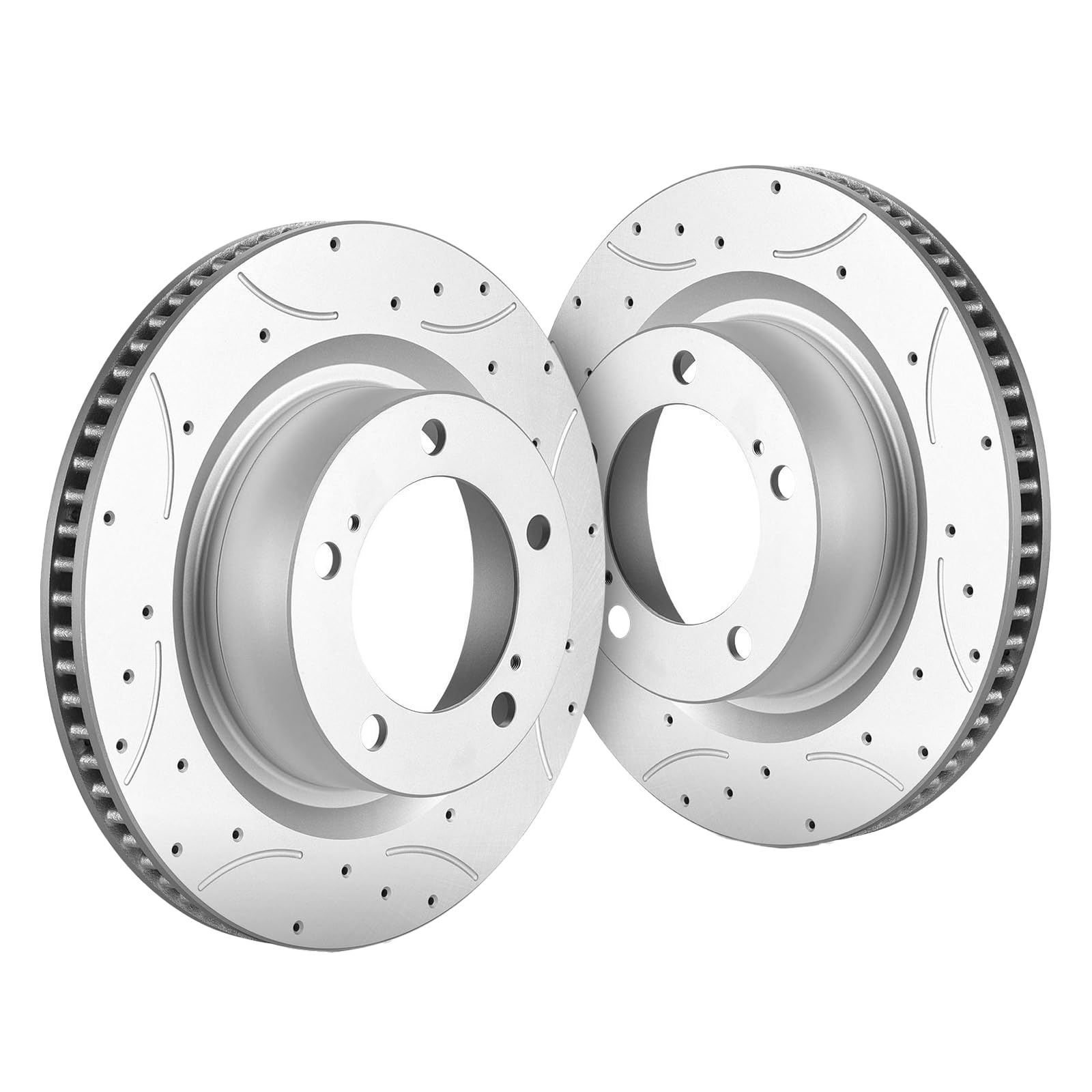 Garvee Rear Brake Rotors Disc Drilled and Slotted for 2012-2016 Town & Country, 2012-2020 Grand Caravan, 2012-2020 Journey, 2012-2015 C/V, Aluminum-Zinc Coating