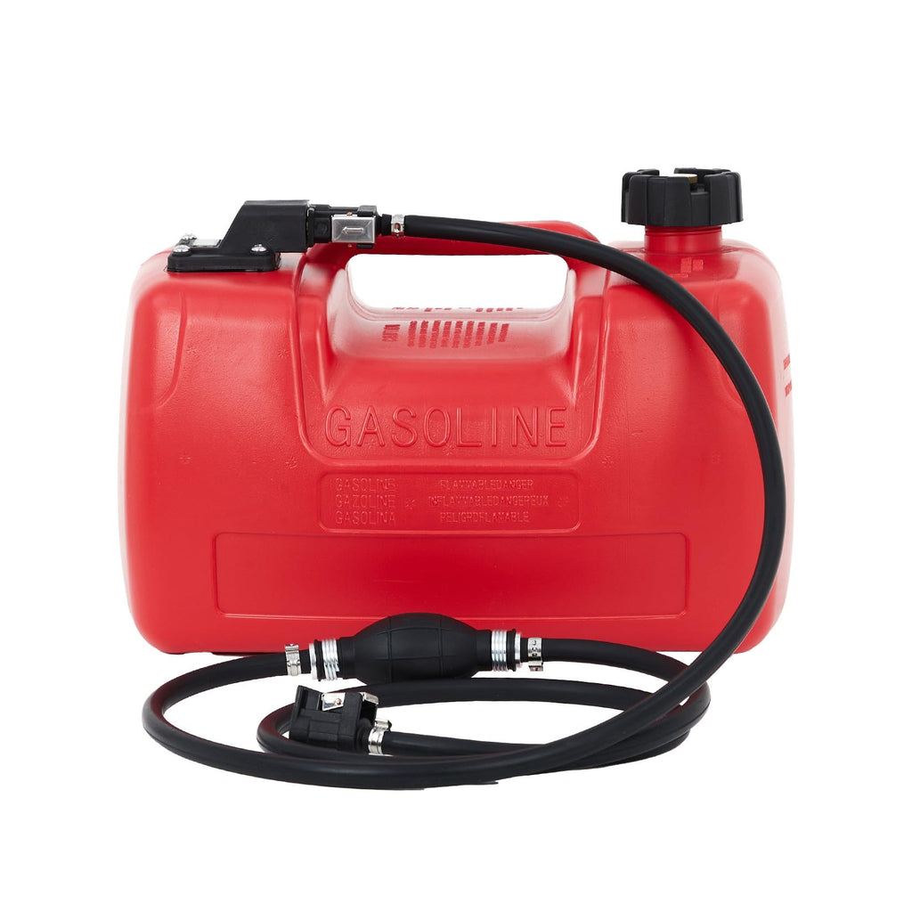 Garvee 3-Gallon/12L Portable Marine Fuel Tank, Easy-to-Carry Replacement Tank with Line, I-Shaped Handle for Boats, Kayaks, and Outboard Engines, Red