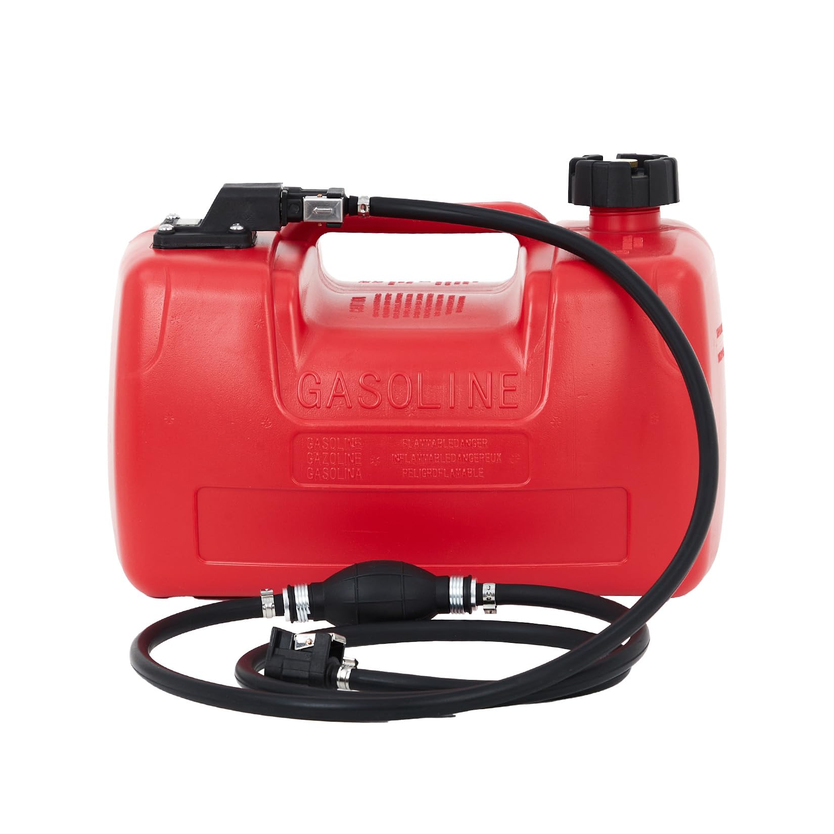 Garvee 3-Gallon/12L Portable Marine Fuel Tank, Easy-to-Carry Replacement Tank with Line, I-Shaped Handle for Boats, Kayaks, and Outboard Engines, Red