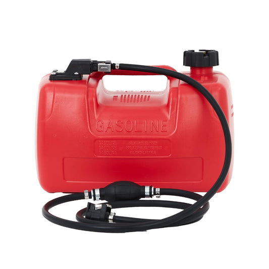 Garvee 3-Gallon/12L Portable Marine Fuel Tank, Easy-to-Carry Replacement Tank with Line, I-Shaped Handle for Boats, Kayaks, and Outboard Engines, Red