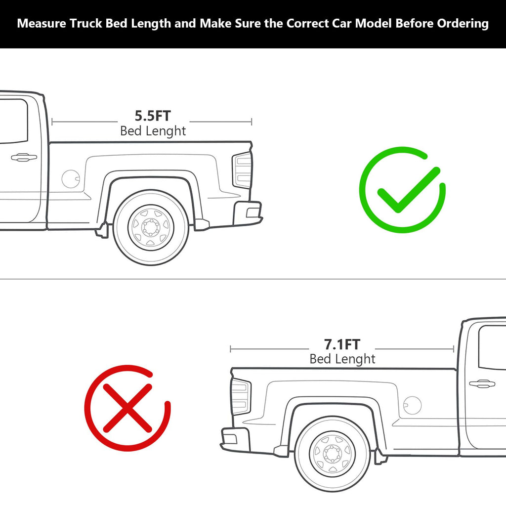 Garvee Hard Folding Truck Bed Tonneau Cover for Jeep Gladiator 5ft Bed, Tri-Fold Truck Tonneau Cover Compatible with 2020-2023 Gladiator Styleside 5ft Bed, Black