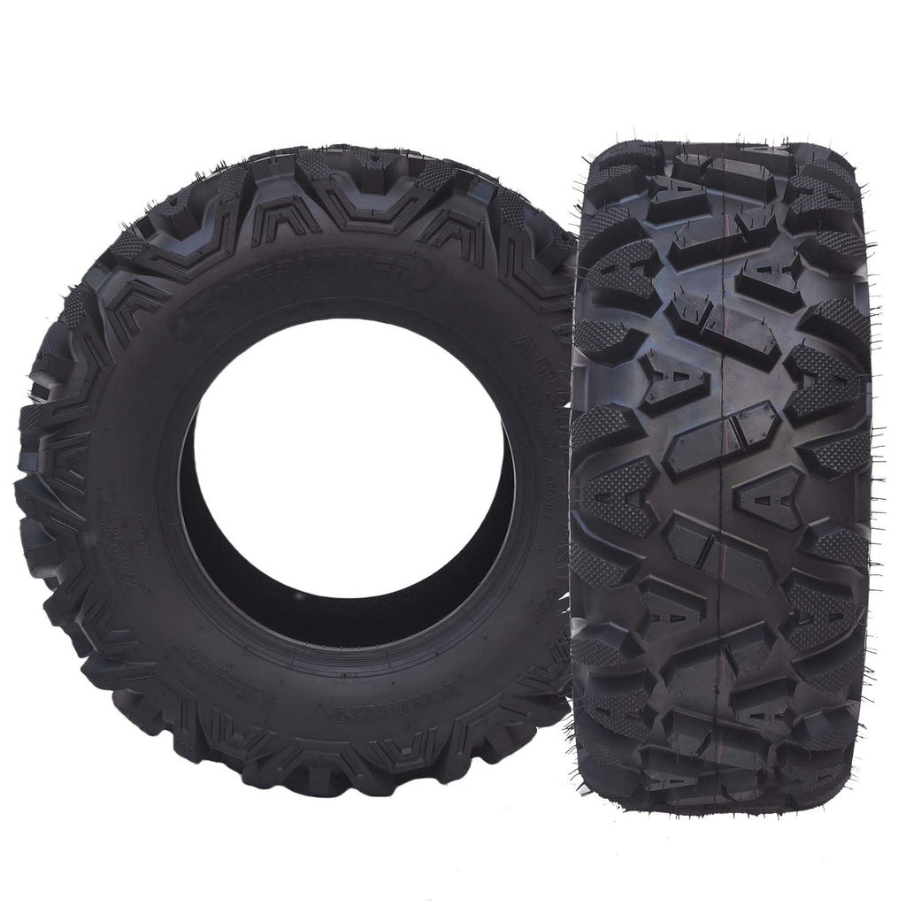 Garvee Set of 2 UTV/ATV Tires 27x8-12 6PR Tubeless All-Terrain Tire Heavy Duty Puncture Resistant Off-Road Rock Sand Street Use, Black