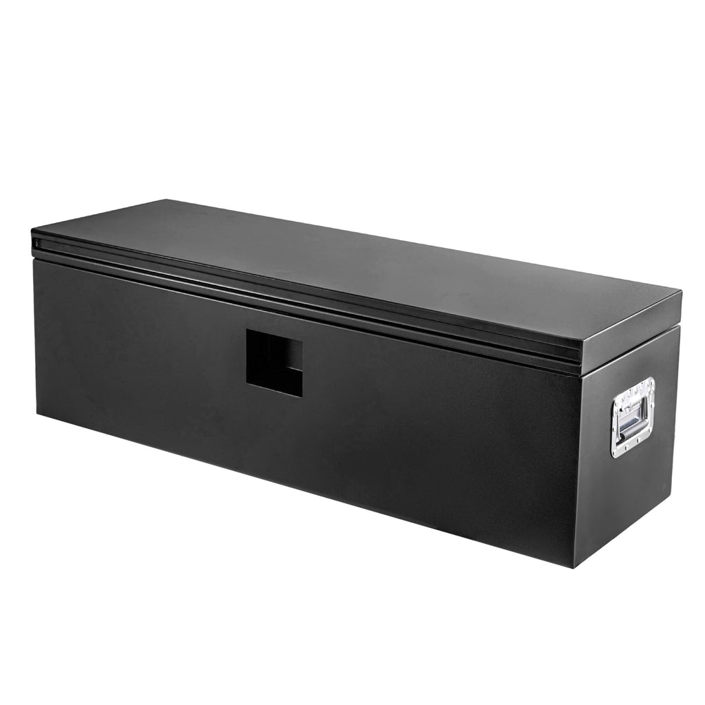 Garvee Black Steel Truck Bed Tool Box, 48"x15"x15", Weatherproof Storage Chest for Pickup, Truck Bed, RV, Trailer, Black Powder Coated