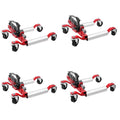 Garvee 4PC Wheel Dolly with Hydraulic Tire Jack, 1500 LBS Capacity, for Truck, RV, Trailer, Vehicle Positioning, Red