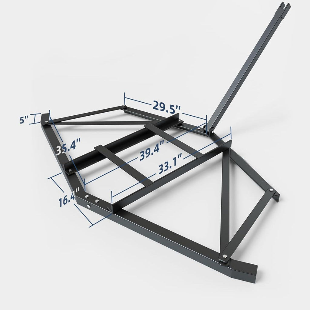 Garvee 72" Wide Driveway Drag - Heavy Duty Gravel Leveler, Tow Behind Drag Harrow, Driveway Tractor Harrow with 2 Adjustable Bars, Heavy Duty Steel, Driveway Grader for ATV, UTV, Garden Lawn Tractors