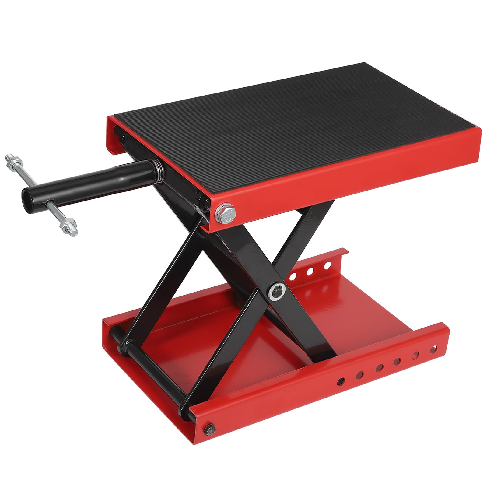 Garvee Motorcycle Lift, 1100 lb Stand Lift Jack Table with Rise from 4.7" to 15.4" Steel Wide Deck for Motorcycles, Dirt Bikes and Atvs Scissor Lift