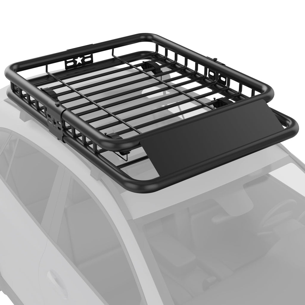 Garvee Universal Roof Rack Carrier Basket, 51"x36"x5", 200 LBS Capacity, Heavy Duty Rooftop Cargo Rack, for SUVs, Trucks, Vehicles, Balck
