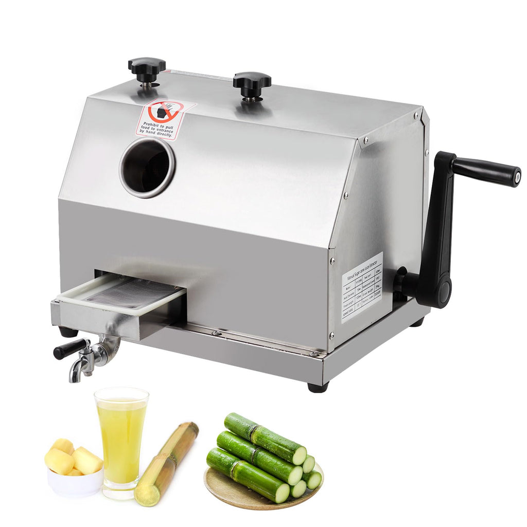 Garvee Manual Sugar Cane Juicer Machine, Sugar Cane Press with 3 Stainless Steel Drums and 2.4-inch Large Inlet, Sugarcane Juice Machine with 110LBS/H, Suitable for Home/Commercial Use