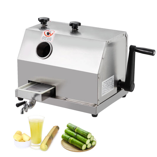 Garvee Manual Sugar Cane Juicer Machine, Sugar Cane Press with 3 Stainless Steel Drums and 2.4-inch Large Inlet, Sugarcane Juice Machine with 110LBS/H, Suitable for Home/Commercial Use