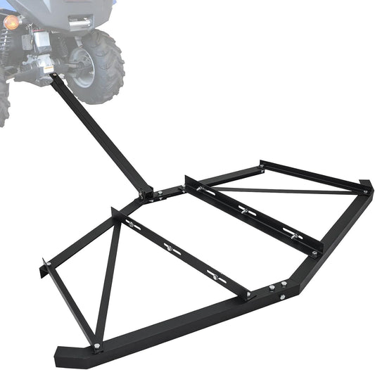 Garvee 74 Inch Width Driveway Drag with 3 Sets Adjustable Bolts & 2 Reinforcement Bars, Tow Behind Drag Harrow with Pin-Style Hitch for ATVs UTV