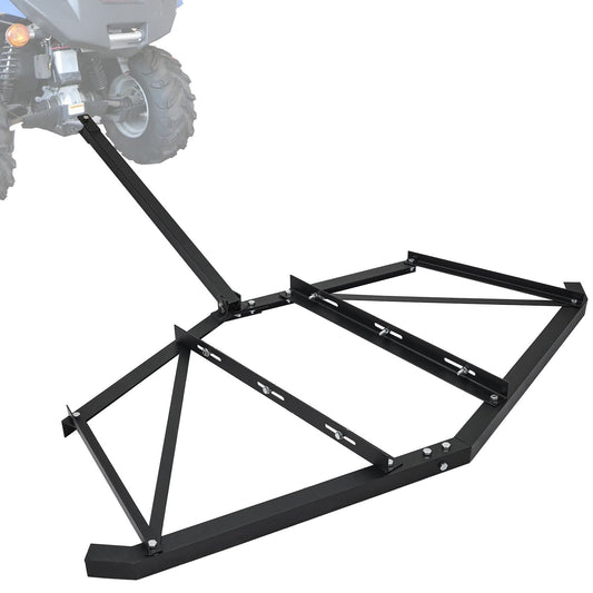 Garvee 66 Inch Width Driveway Drag with 3 Sets Adjustable Bolts 2 Reinforcement Bars, Tow Behind Drag Harrow with Pin-Style Hitch for ATVs UTV