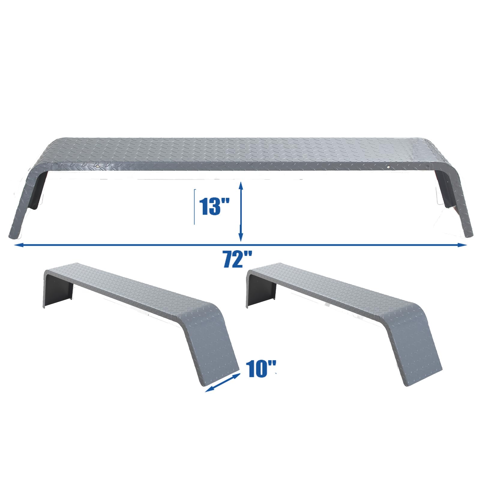 Garvee Trailer Fenders, Heavy Duty Plate Steel Fenders for 13 Inch -15 Inch Wheels Tandem Axle Trailer- 2Pcs