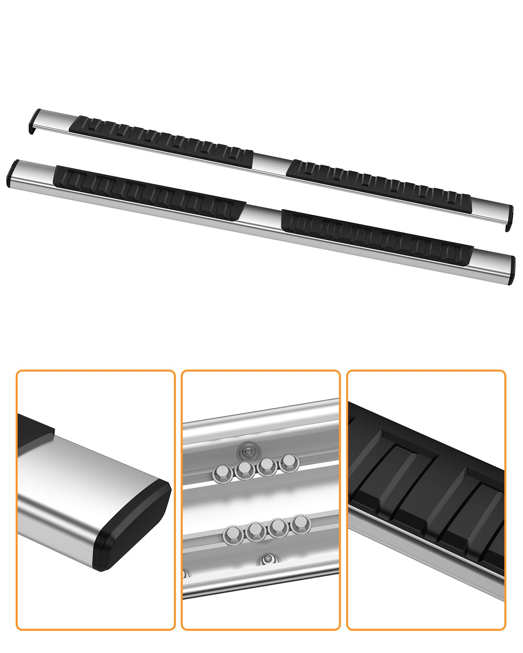 Garvee Running Boards for 19-24 Chevy Silverado/GMC Sierra 1500 Crew Cab - 6.5 Inch/Stainless Steel