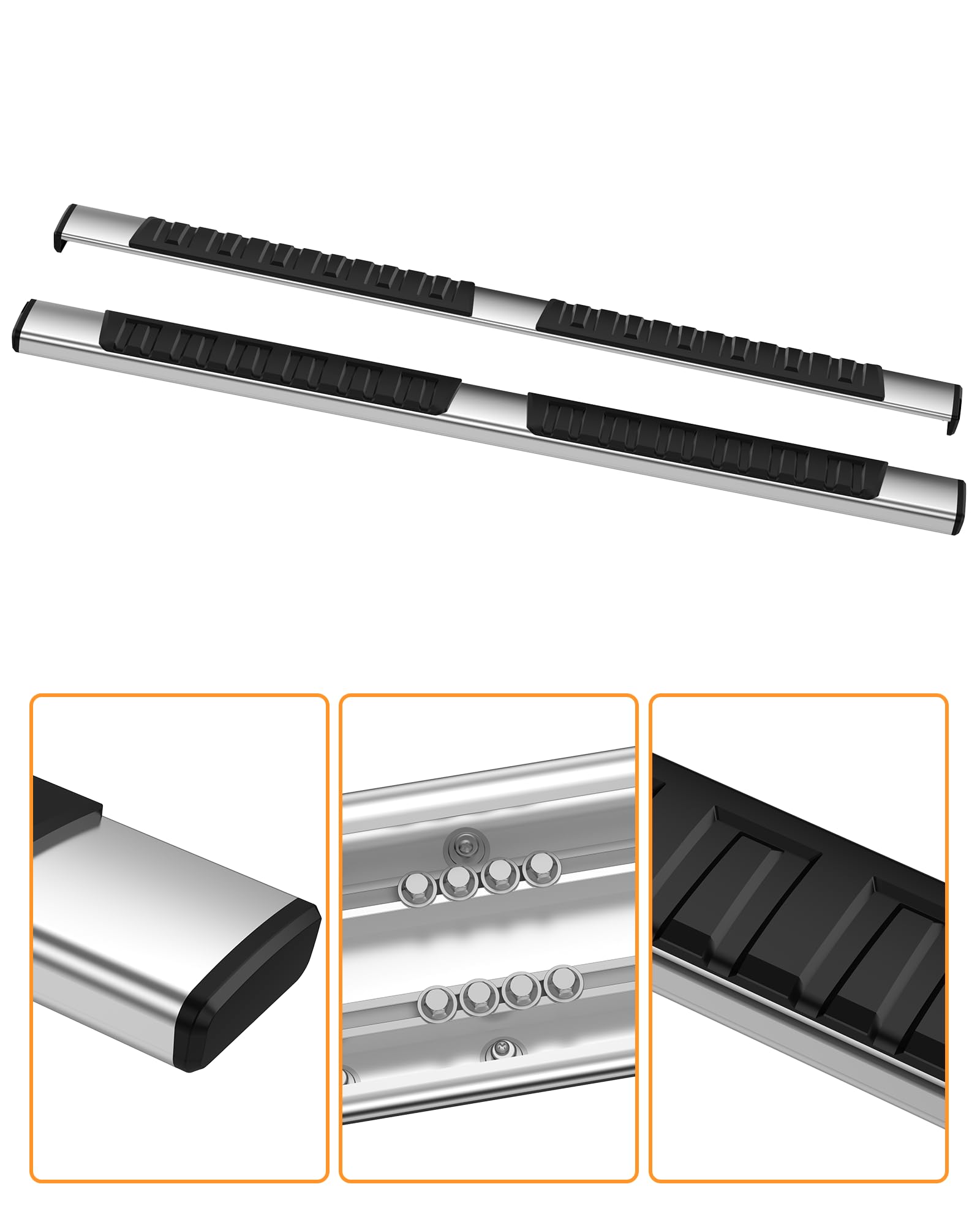 Garvee Running Boards for 19-24 Chevy Silverado/GMC Sierra 1500 Crew Cab - 6.5 Inch/Stainless Steel