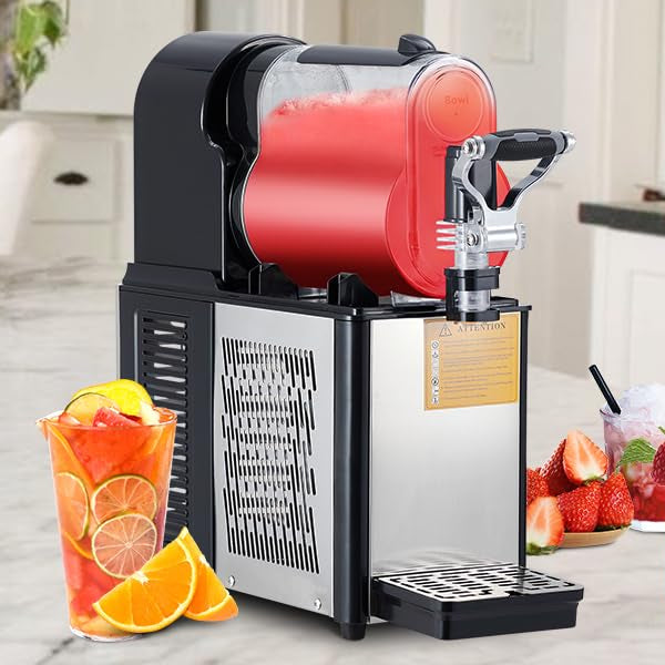 Garvee Commercial Slushie Machine 3L/0.8Gal – Stainless Steel Self-Cleaning Frozen Drink Maker for Coffee Shops, Restaurants, Bars