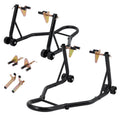 Garvee Motorcycle Stand, 850 lbs Weight Capacity, Front and Rear Wheel Lift Combination, Adjustable Rocker Shaft, Heavy Duty Paddock Stand, Black, Fits Most Motorcycles