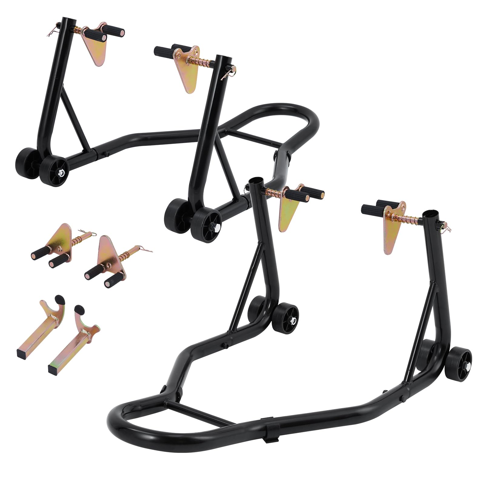 Garvee Motorcycle Stand, 850 lbs Weight Capacity, Front and Rear Wheel Lift Combination, Adjustable Rocker Shaft, Heavy Duty Paddock Stand, Black, Fits Most Motorcycles