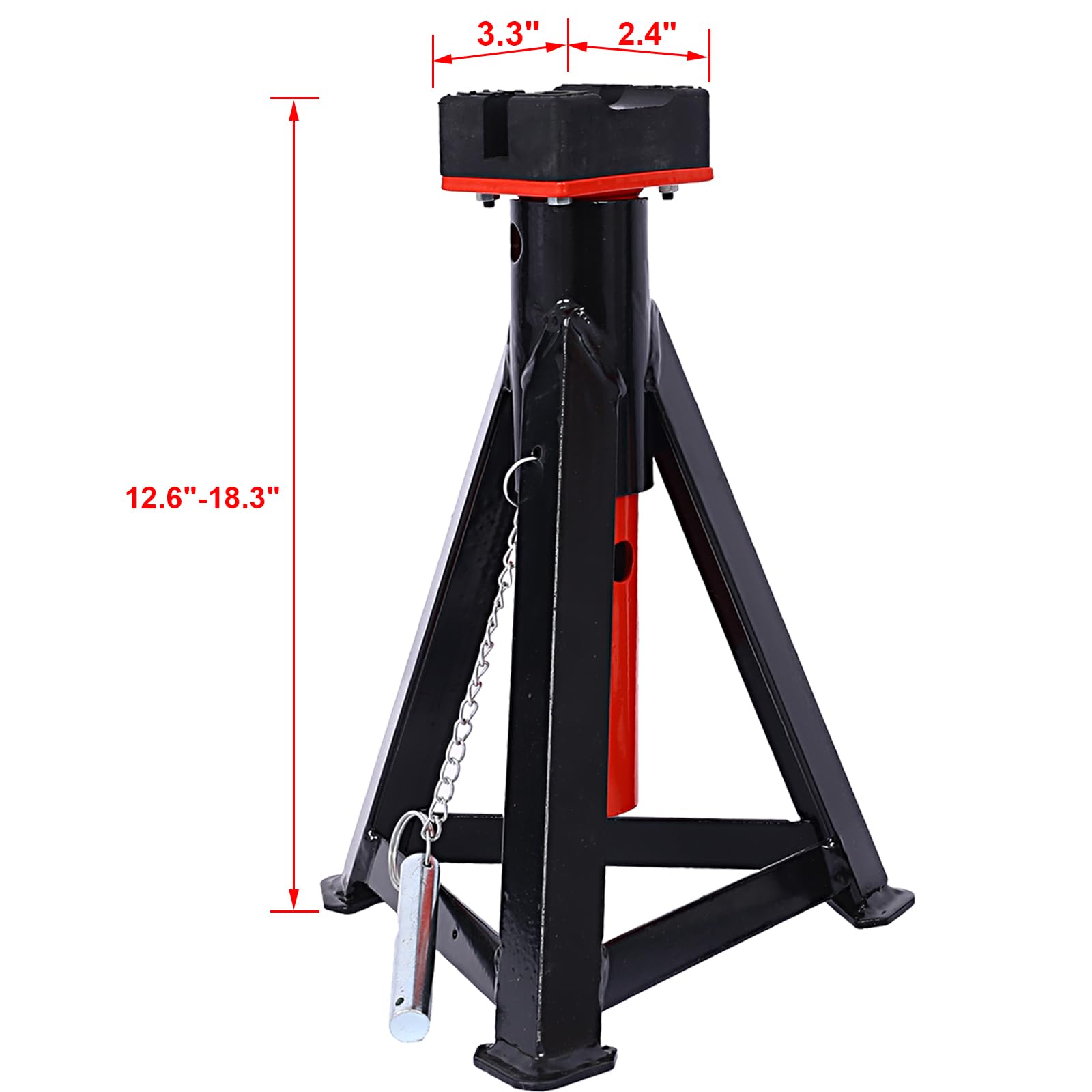 Garvee 3 Ton Performance Jack Stands 1 Pair Adjustable Height Quick Lifting Jack for Auto Repair Shop Black