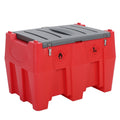 Garvee Portable Diesel Tank, 128 Gallon Fuel Tank with 12V Electric Fuel Transfer Pump, 10 GPM Diesel Transfer Tank with Auto Fueling Nozzle & 360° Swivel Connector with 13.1ft Hose - Red