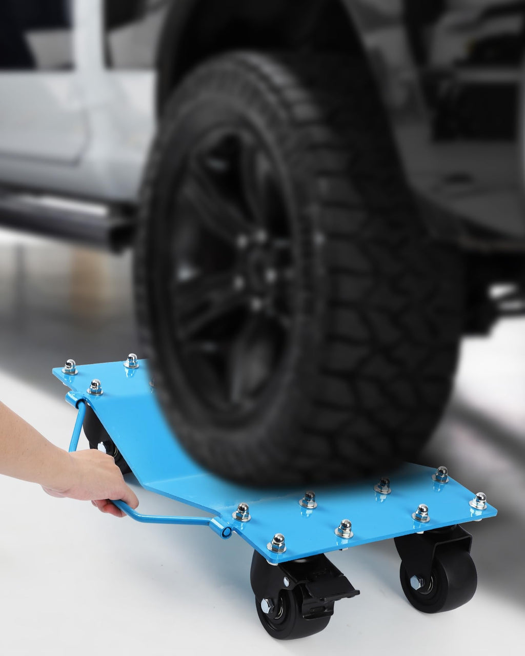 Garvee Car Dolly [Set of 4 with 8000 lbs Capacity], Manganese Steel Heavy Duty Car Mover Wheel Dollies with Antiskid Plate & 360 Degree Rotatable Wheel, 16" x 13", Blue