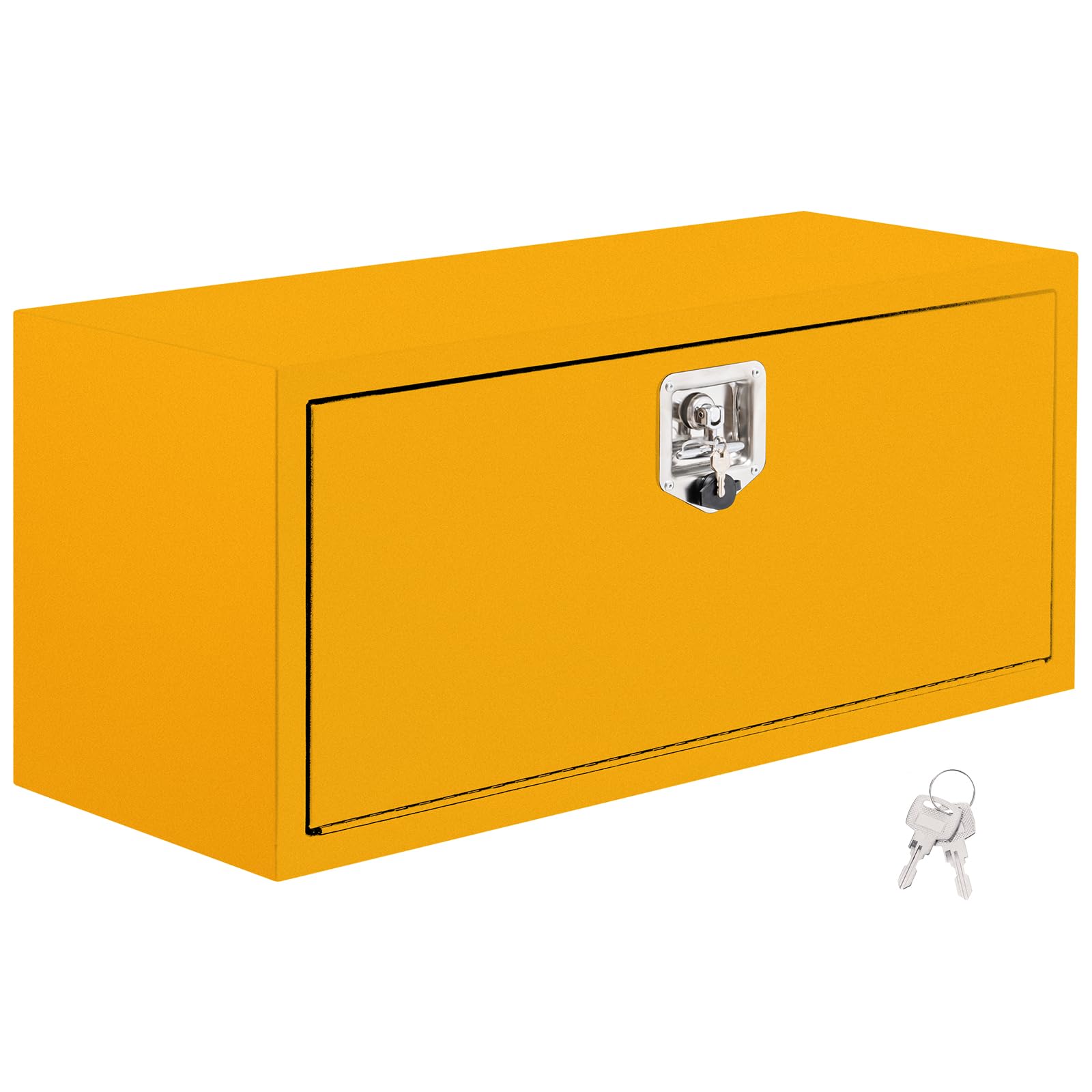 Garvee 36x14x16 Inch Underbody Truck Box Black Steel Lockable Waterproof Toolbox for Tools Storage Heavy Duty Organizer, Yellow
