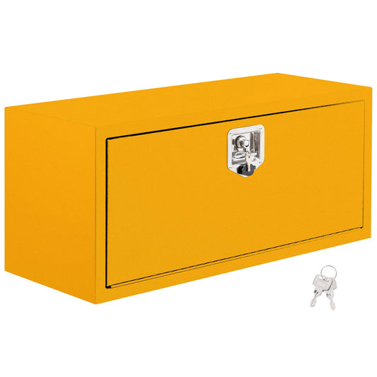 Garvee 36x14x16 Inch Underbody Truck Box Black Steel Lockable Waterproof Toolbox for Tools Storage Heavy Duty Organizer, Yellow