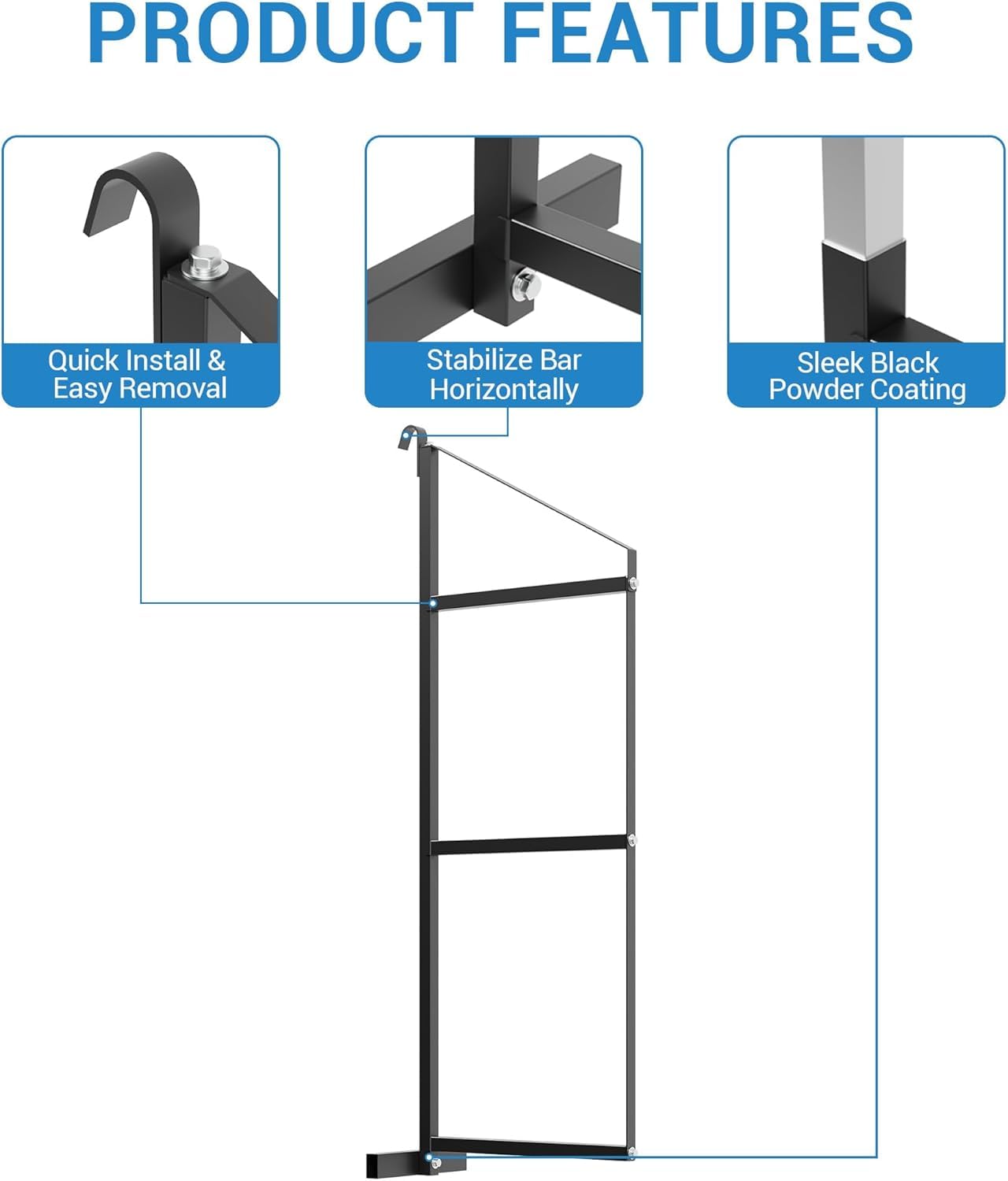 Garvee Shipping Container Shelving Bracket 3-Tier, 22x60 in 1100 LBS Powder Coated Steel, for Hanging Cargo Container Heavy Tool Storage, Black