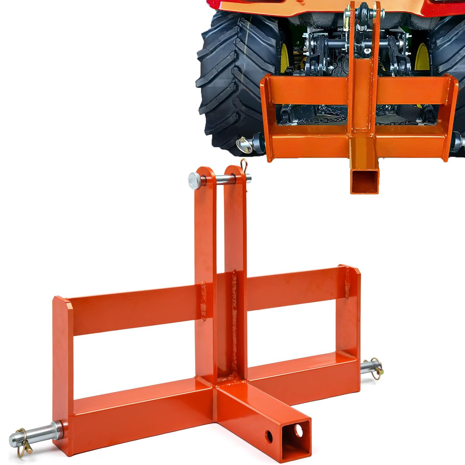 Garvee 3 Point Hitch Receiver for Cat 1 Tractors, 3 Point Quick Hitch with 2" Receiver Drawbar Attachments & Suitcase Weight Brackets for Category 1