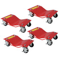 Garvee Red Car Dollies Set of 4 Heavy Duty Vehicle Wheel Dolly for Garage Moving Cars Motorcycles Trucks 11.8x16x4.3 in