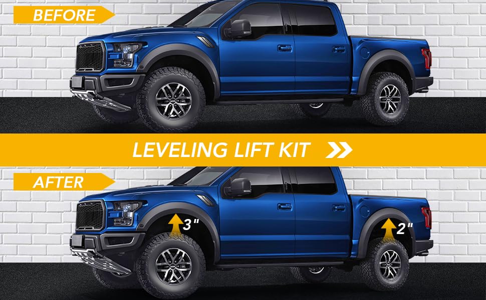 Garvee 2 Inch F150 Leaf Rear Leveling Kit, Blocks & U-bolts Set