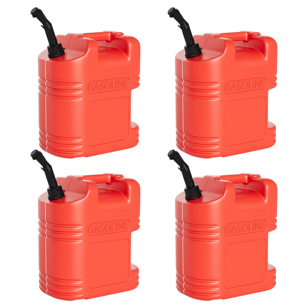 Garvee 5 Gallon Gas Can Durable Fuel Containers with View Stripe for Diesel & Gasoline Red 4 Pack